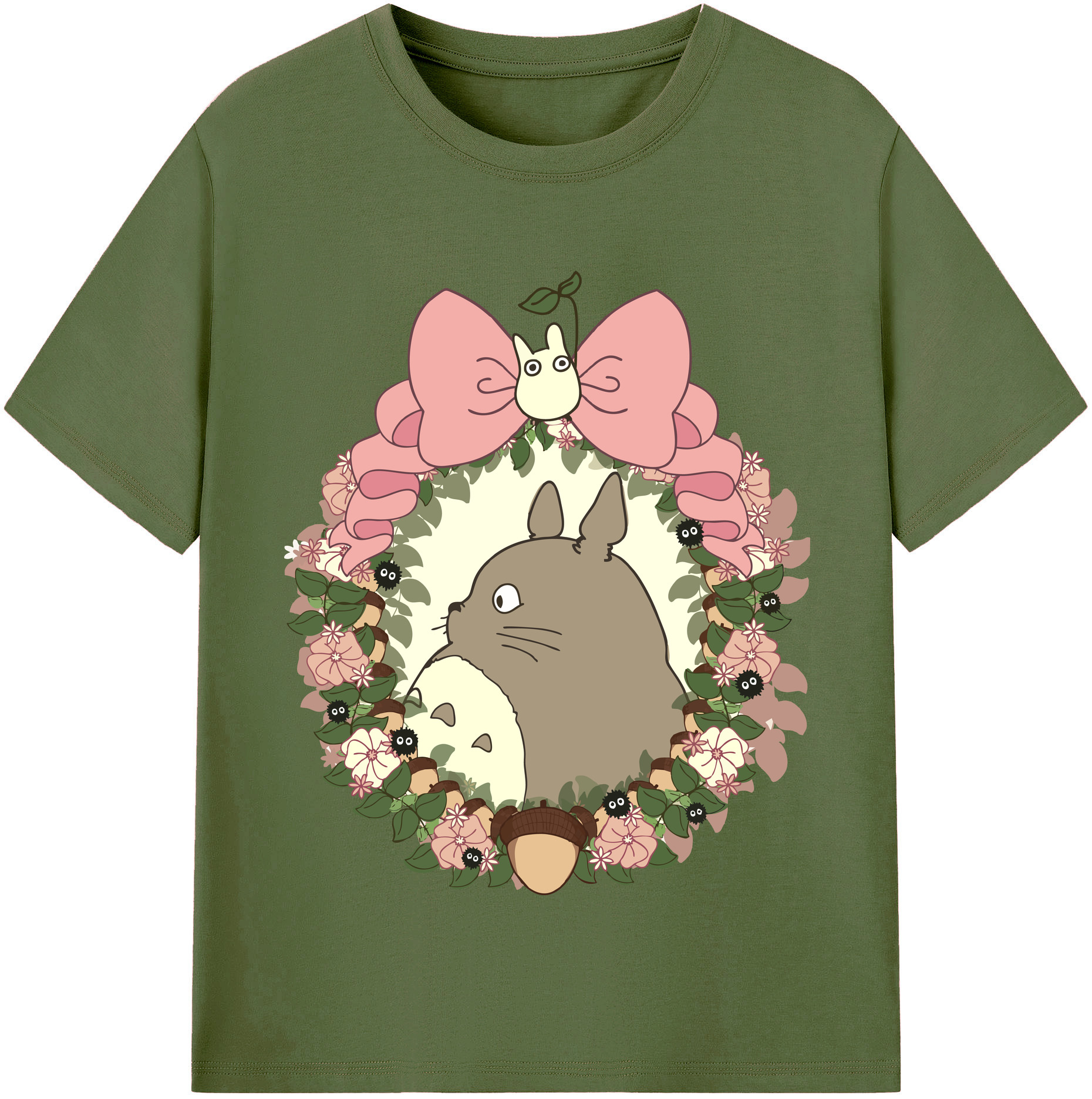 （画像用） となりのトトロ 草壁メイ 草壁サツキ My Neighbor Totoro Satsuki Kusakabe Mei Kusakabe 綿100％半袖Tシャツ（フロントプリント）